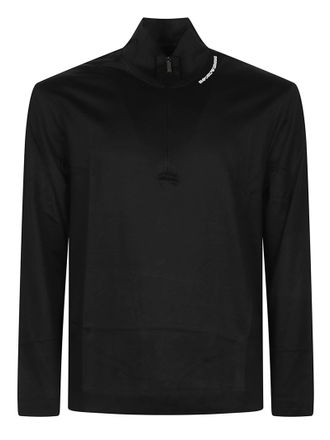Emporio Armani High-Collar Long-Sleeve Lyocell-Blend Top