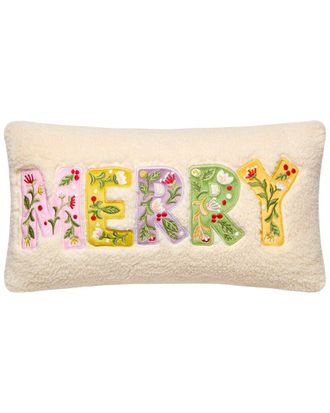 Peking Handicraft Merry Applique Embroidered Pillow