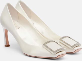 Roger Vivier Trompette 70 embellished satin pumps