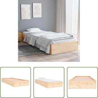 vidaXL Letto singolo - Giroletto in Legno Massello 75x190 cm Small Single