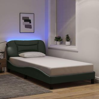 vidaXL Giroletto con led senza Materasso Grigio Scuro 100x200 cm - Vidaxl