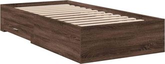 vidaXL Bed Frame with Drawers without Mattress Brown Oak 90x200 cm Vidaxl