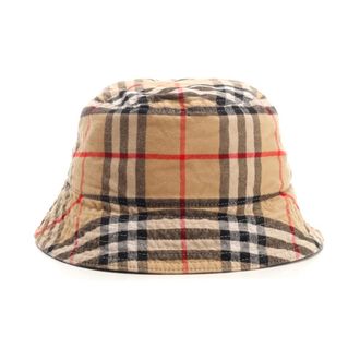 Burberry Check Cotton Bucket Hat - female - Burberry - Accessories - Beige - ONE SIZE - Accessories