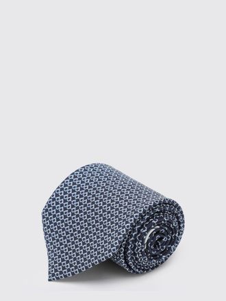 Ferragamo Gancini Tie in Pure Silk with All-Over Monogram Pattern
