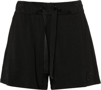 Moncler logo-patch track shorts - women - Elastane/Viscose - S - Black