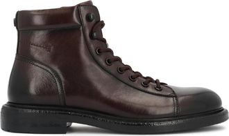 Kazar Enkellaarzen met schaduw - Heren - Veterlaarzen - Bruin - 42 EU - Leer - Schoenen