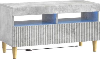 vidaXL Mueble De Tv Led Gris Hormig&oacute;n Madera De Ingenier&iacute;a Vidaxl