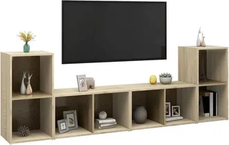 Berkfield Home TV Cabinets 4 pcs Sonoma Oak 72x35x36.5 cm Engineered Wood in Light Brown