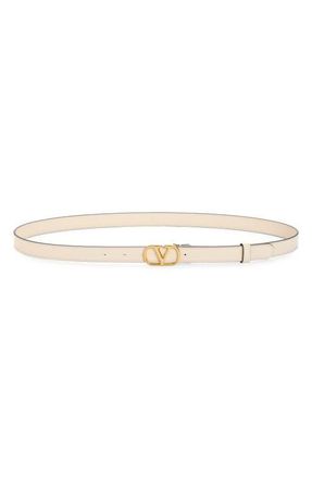Valentino Garavani VLOGO Signature Leather Belt in White Multi at Nordstrom, Size 100