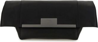 Max Mara Tassen, Dames, Zwart, ONE Size, Leer, Clasp Clutch