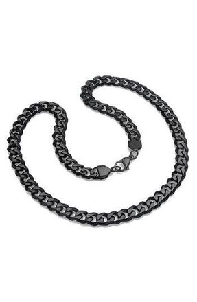 HMY Jewelry Mens Black IP Stainless Steel 24 Curb Chain Necklace at Nordstrom Rack