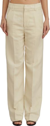 Dondup Womens Reina Trousers In Viscose And Linen - Ivory - Size 28 (Waist)