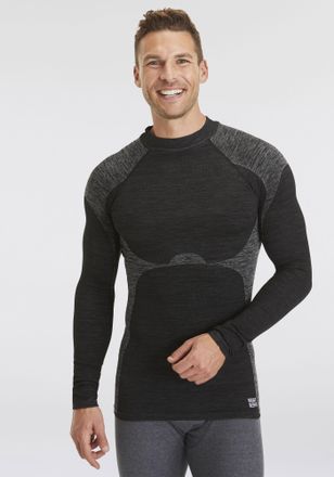 Heatkeeper Thermounterhemd HEATKEEPER, Herren, Gr. XXL, N-Gr, schwarz (schwarz, meliert), Obermaterial: 60% Polyester, 35% Polyamid, 5% Elasthan, meliert, Rundha
