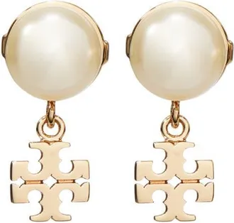 Tory Burch Moondance Faux Pearl Drop Earrings in Tory Silver/cream at Nordstrom