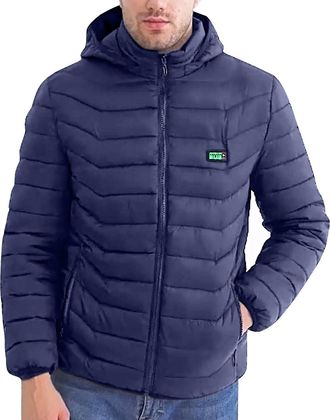 Generic Heated Jackets for Men Full Zip USB Charging Electric Hooded Heating Jacket Winter Warm Padded Coat 9/19/21 Heating Zone Heat Coat 4 Levels Heat Setti