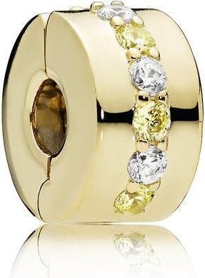 Pandora Yellow Sparkling Row Clip Charm