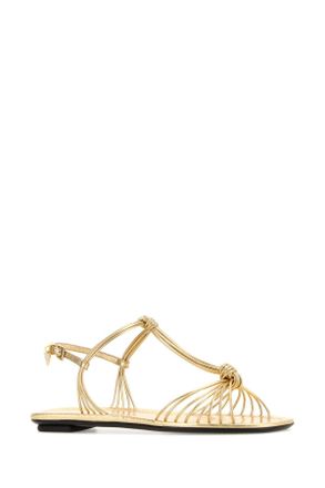 Prada Strappy Leather Sandal - Gold