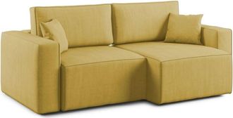 Divani.Store Morfeo Sof&aacute; Con Asiento Extra&iacute;ble En Tela Impermeable 180 Cm Amarillo