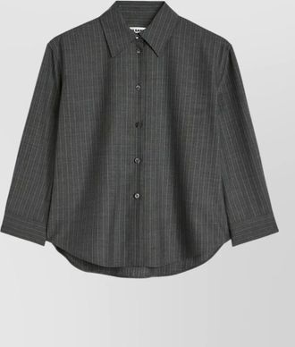 Jil Sander pinstripe boxy virgin wool shirt