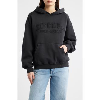 Rip Curl Varsity Sports Hoodie in Black at Nordstrom, Size X-Large