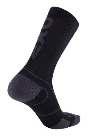 2XU Vectr Cushion Crew Socks in Black/titanium at Nordstrom, Size X-Large