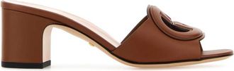 Gucci Brown Interlocking Heels