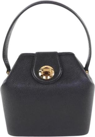 Givenchy Pre-owned Handbags, female, Black, Size: ONE SIZE Pre-owned Leather Turnlock Handbag