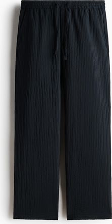 H&M Hose aus Strukturstoff in Relaxed Fit - Schwarz