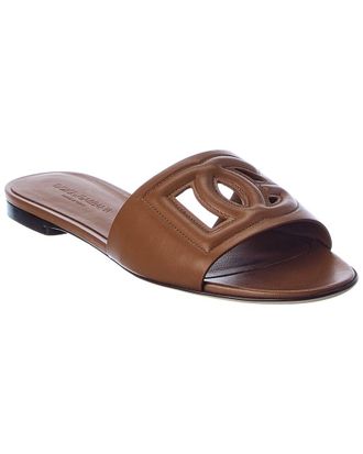 Dolce & Gabbana DG Logo Leather Sandal