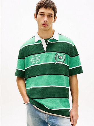 Tommy Hilfiger Relaxed Fit Rugby Stripe Embroidery Polo Shirt