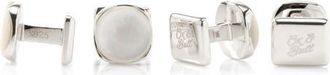 Cufflinks Inc. Set of 4 Sterling Silver & Mother-of-Pearl Studs in White at Nordstrom