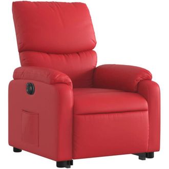 vidaXL Vidaxl - Sill&oacute;n Elevable El&eacute;ctrico Cuero Artificial Rojo