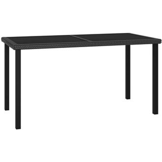 vidaXL Jard&iacute;n De Mesa De Comedor 140x70x73 Cm Mimbre Pe Negro