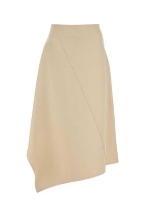 Bottega Veneta Beige Asymmetric Midi Skirt