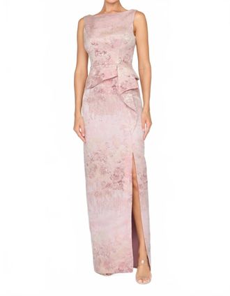 Kay Unger Luciana Column Jacquard Gown In Bloom