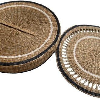 Be Home Seagrass Black Placemats - Set of 6 at Nordstrom