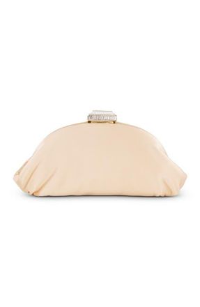 Badgley Mischka Leia Satin Pouch Clutch in Nude at Nordstrom, Size Small