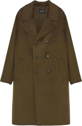 Yves Salomon Manteau - Heren - Mantel - Groen - S - Wol - Jassen