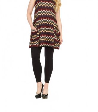 Papillon Chevron Swing Sweater Dress With Pockets In Red