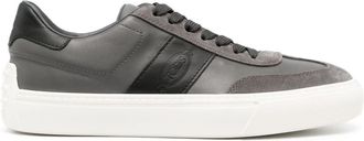 Tod's panelled low-top sneakers - men - Calf Leather/Rubber/Calf Leather - 7.5 - Grey