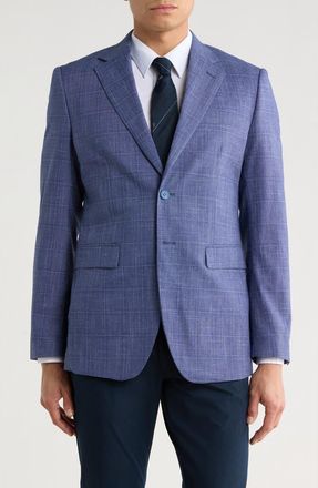 Elie Tahari Slim Fit Tonal Windowpane Plaid Blazer in Navy at Nordstrom Rack, Size Xx-Large