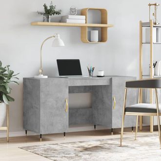 vidaXL Escritorio Madera De Ingenier&iacute;a Gris Hormig&oacute;n 140x50x75 Cm Vidaxl