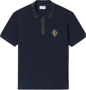 Lacoste Short-Sleeved Contrast-Collar Emblem Polo Shirt
