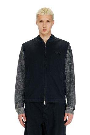 Diesel Cotton ripstop vest with Oval D patch - Jackets - Man - Black
