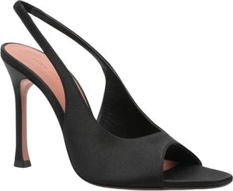 Amina Muaddi Alexa Slipper 105 - Dames - Schoenen - Zwart - Maat: 38 1/2 EU Zijde