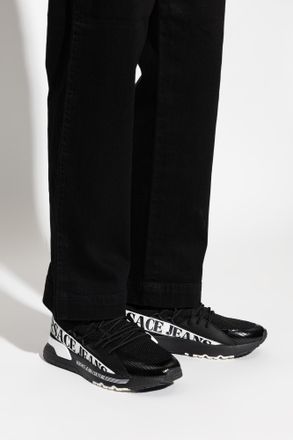Versace Jeans Couture Sports Shoes With Printed Logo, Mens, Black