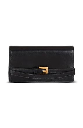 Balmain Shuffle calfskin wallet with chain in Black at Nordstrom