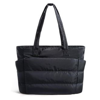 Generic Puffer Tote Bag for Women with Compartments Lightweight Puffy Handbag Large Laptop Purse for Work Travel Gym