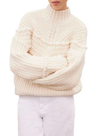 Mint Velvet Bobble Detail Knit Sweater in Cream at Nordstrom, Size X-Large