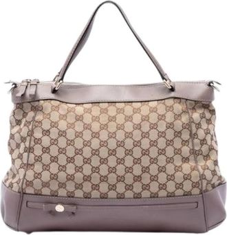 Gucci Pre-owned Mayfair Satchel - Dames - Vintage Shopper - Beige - ONE Size - Leer - Vintage